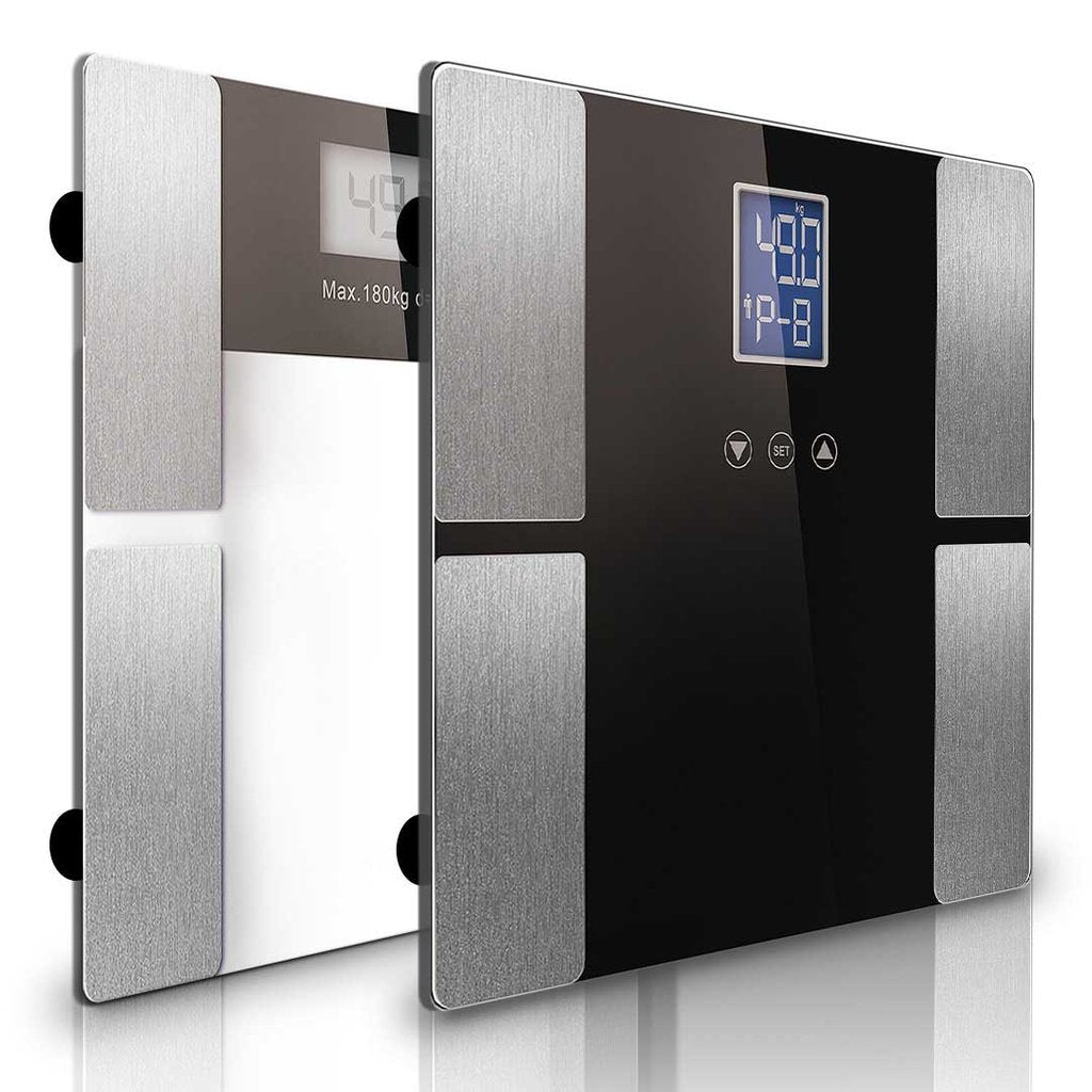 2-x-digital-body-fat-bathroom-scales-lcd-blackglass-factory-to-home-870624 2 x Digital Body Fat Bathroom Scales - LCD - Black/Glass