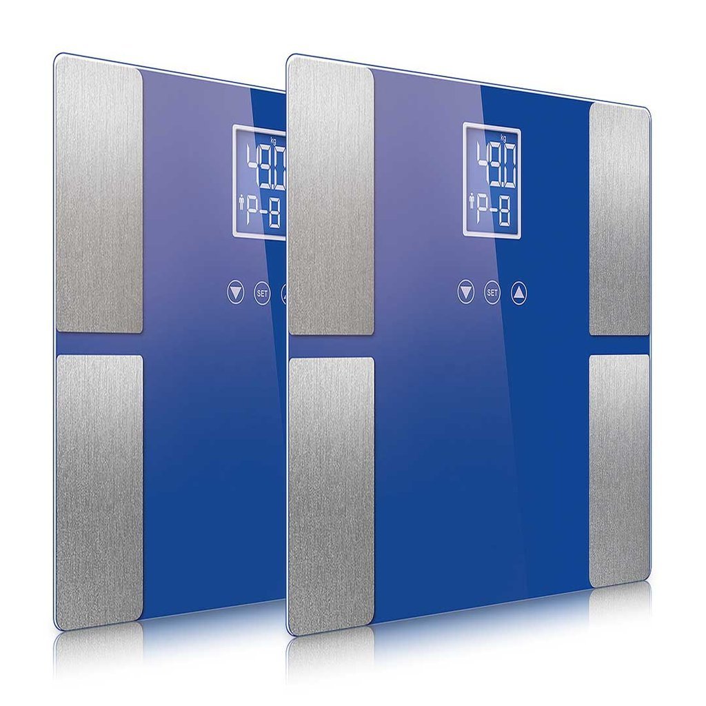 2x Digital Body Fat Bathroom Scales - LCD Electronic - Blue