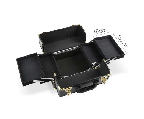 Embellir 7 in 1 Portable Cosmetic Beauty Makeup Trolley - Black & Gold