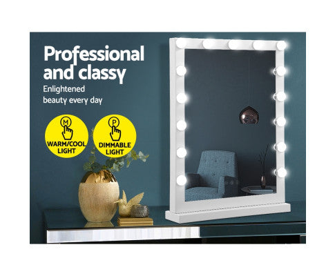 Embellir Hollywood Makeup Mirror With Light 15 LED Bulbs Vanity Lighted Stand