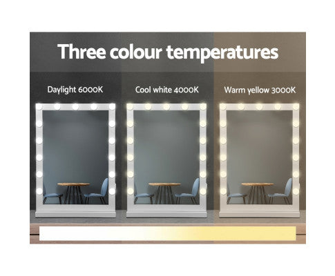 Embellir Hollywood Makeup Mirror With Light 15 LED Bulbs Vanity Lighted Stand