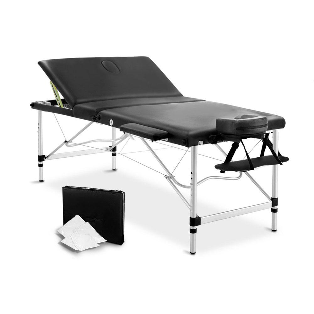 livemor-3-fold-portable-aluminium-massage-table-black-factory-to-home-health-beauty-202435 3 Fold Portable Aluminium Massage Table - Black