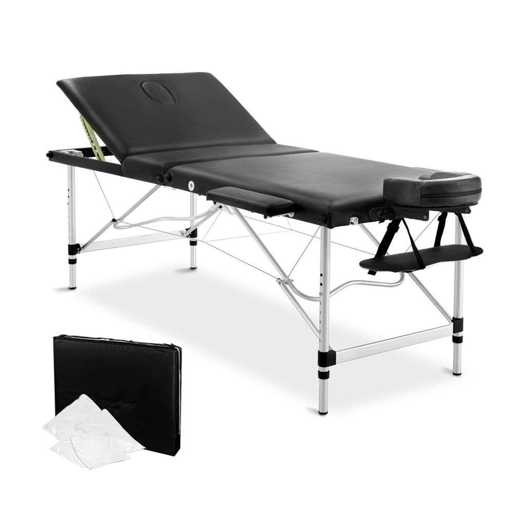 livemor-3-fold-portable-aluminium-massage-table-black-factory-to-home-health-beauty-497339 Livemor 3 Fold Portable Aluminium Massage Table - Black