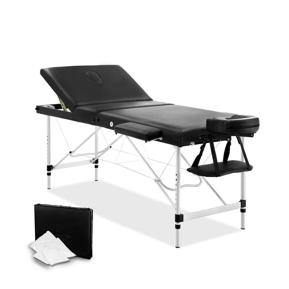 livemor-3-fold-portable-aluminium-massage-table-black-factory-to-home-health-beauty-767465 Livemor 3 Fold Portable Aluminium Massage Table - Black