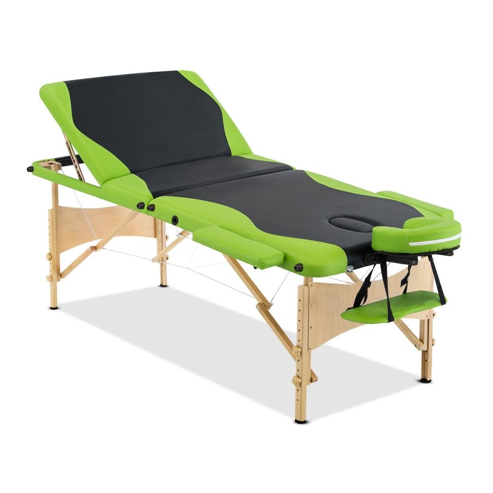 livemor-3-fold-portable-wood-massage-table-black-lime-factory-to-home-health-beauty-684837 Livemor 3 Fold Portable Wood Massage Table - Black & Lime