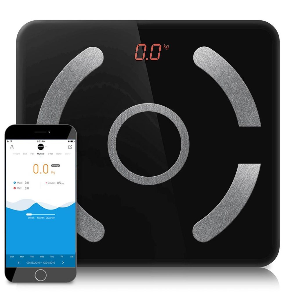 Wireless Bluetooth Digital Body Fat Scale/Health Analyser - Black